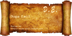 Duga Emil névjegykártya
